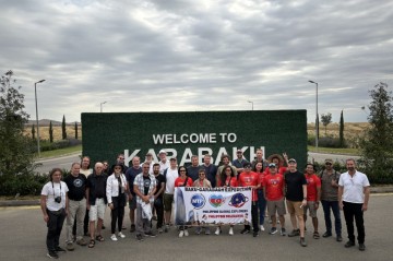 International travelers arrive in Fuzuli