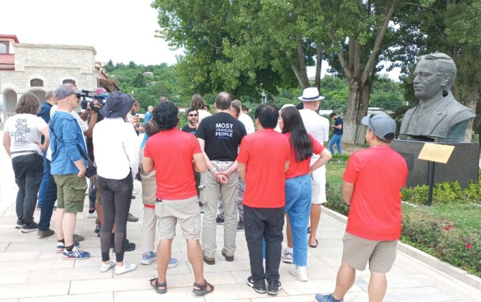 International travelers visit Shusha city