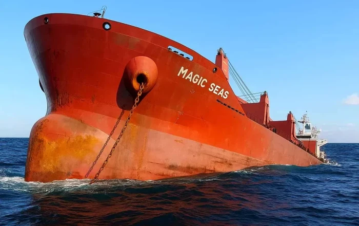 Houthis claim responsibility for strike on Magic Seas