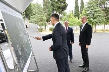 President Ilham Aliyev inspects site designated for Khankendi-Shusha cable car construction
