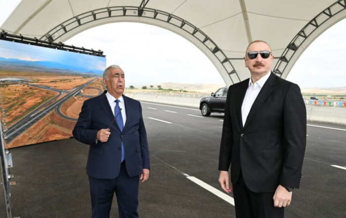 İlham Əliyev Əhmədbəyli-Füzuli-Şuşa yolunun açılışında - FOTOLAR