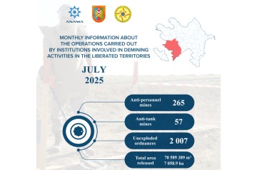 ANAMA: 265 mines and 2,007 UXOs neutralized last month