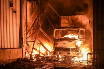 Russian drone strike hits Odesa, sparks warehouse fire PHOTO