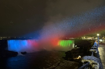 Niagara Falls glows with Azerbaijani flag colors on National Day