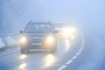 Fog reduces visibility on mountain highways