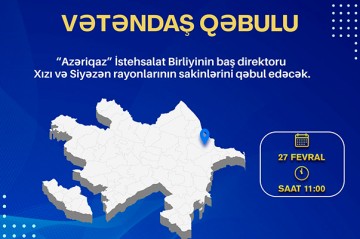 “Azəriqaz” rəhbərliyinin Xızıda vətəndaş qəbulu olacaq