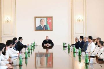 Президент Ильхам Алиев принял борцов, ставших чемпионами Европы в командном зачёте