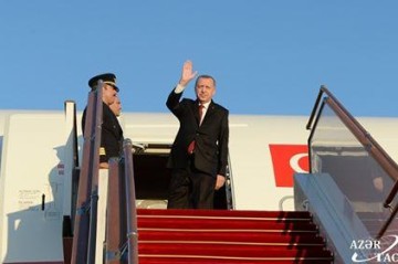 Erdogan arrives in Kazakhstan for high-level talks