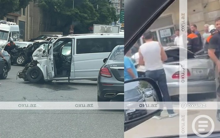 Bakıda 10 avtomobil toqquşdu -