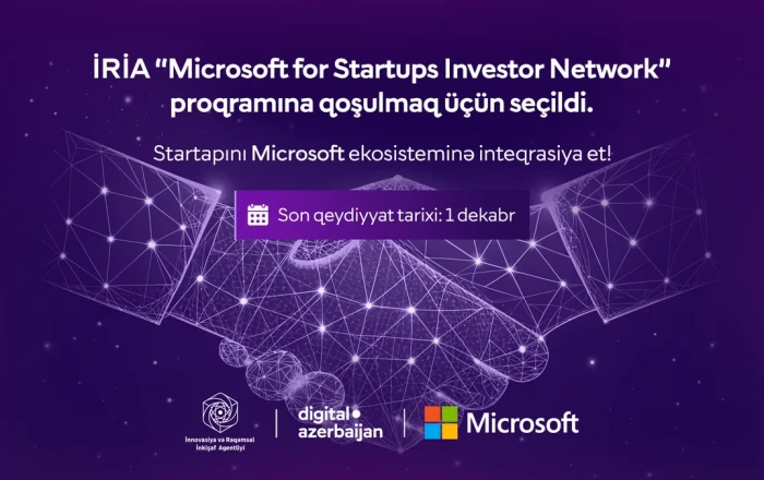 İRİA "Microsoft for Startups Investor Network" beynəlxalq proqramına qoşulub