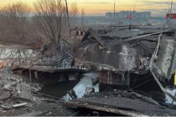 Ukrainian forces destroy railway bridge in Crimea - Photo
