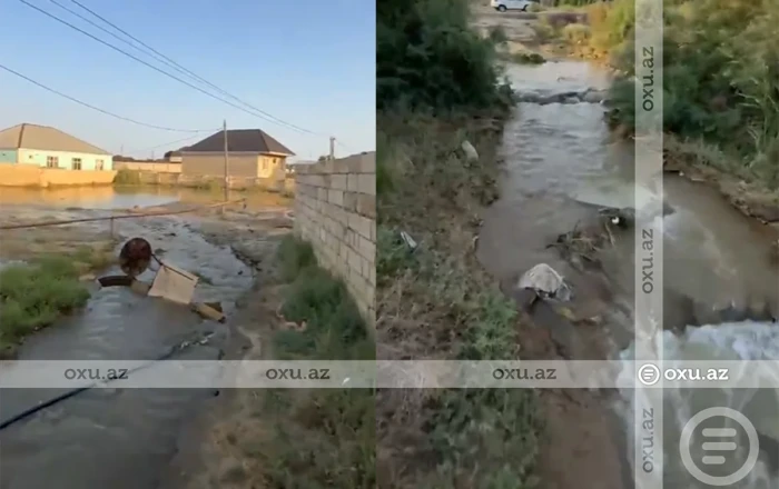 Прорыв водопровода в Сарае превратил улицы поселка в грязевое месиво - ВИДЕО