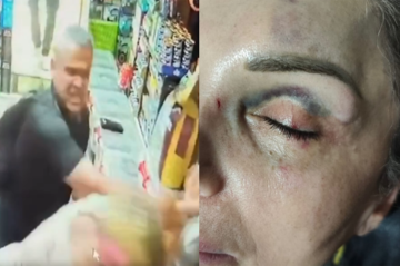 Qadını mağazada döydü -