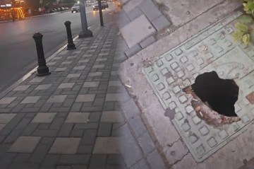 Bura bir uşaq düşsə, faciə olacaqdı... - Video