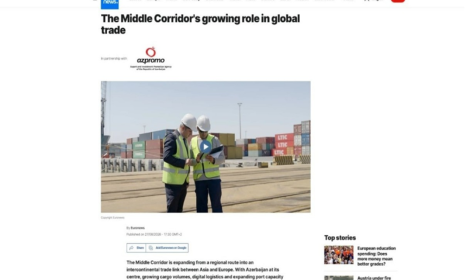 Azərbaycan Orta Dəhlizdə logistika qovşağı kimi mövqeyini gücləndirir