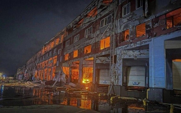 Russian strike damages Aurora distribution center