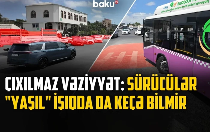 Sürücülərə və piyadalara çətinlik yaradan yol kəsişməsi - VİDEO