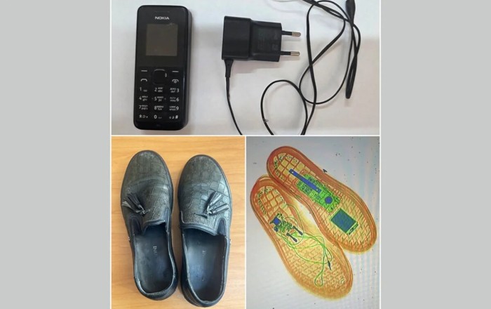 Həbsxanaya ayaqqabının içində telefon keçirmək istədi