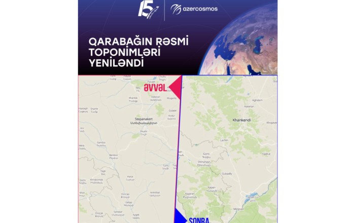 Azercosmos: Official toponyms of Garabagh updated