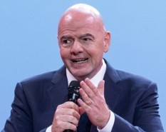FIFA President Gianni Infantino arrives in Baku