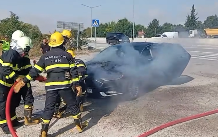 Qobustanda “Ford” yandı - Video