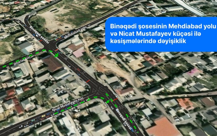 Bu kəsişmələrdə yol hərəkətinin təşkilində dəyişiklik olunur -