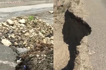 Quba-Xınalıq yolu çökdü - Video