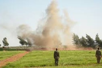 Tractor hits mine in liberated Aghdam