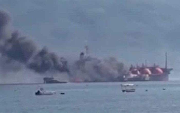 Tanker hit by unknown projectile in Strait of Hormuz