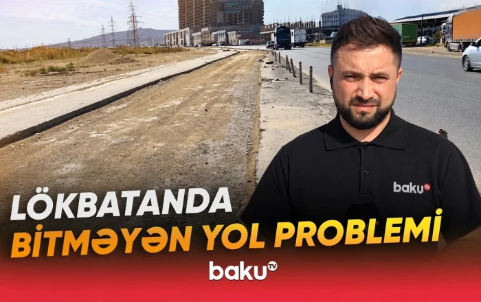 Qəsəbənin girişində "yoxa çıxan" yol - VİDEO
