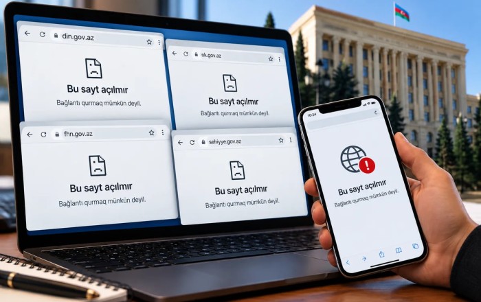 Azərbaycanda bir sıra rəsmi qurumların saytları açılmır