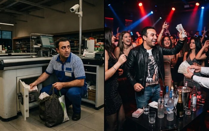 Kassir mağazanı qarət etdi, pulları gecə klublarında xərclədi
