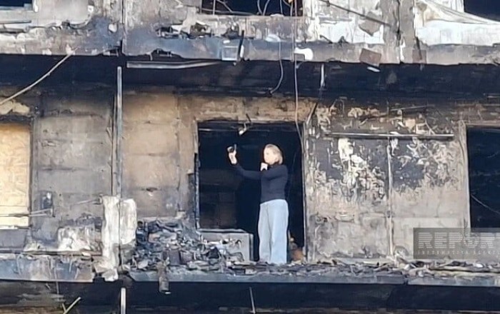 Azerbaijani family’s home damaged in Kyiv attack