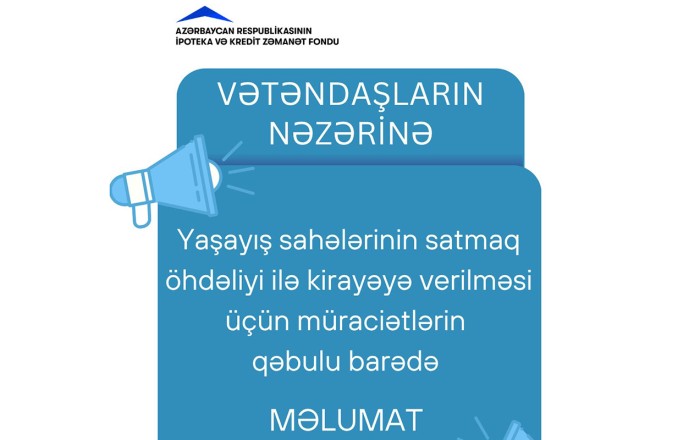 Sabahdan kirayə mənzil mexanizmi üzrə müraciətlərin qəbulu müvəqqəti -