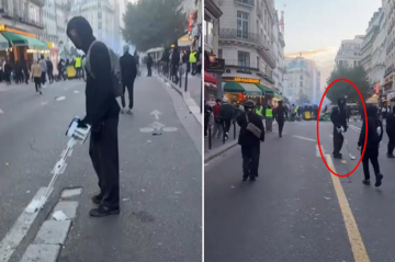 Mağazadan oğurladığı tozsoranla küçəni təmizlədi