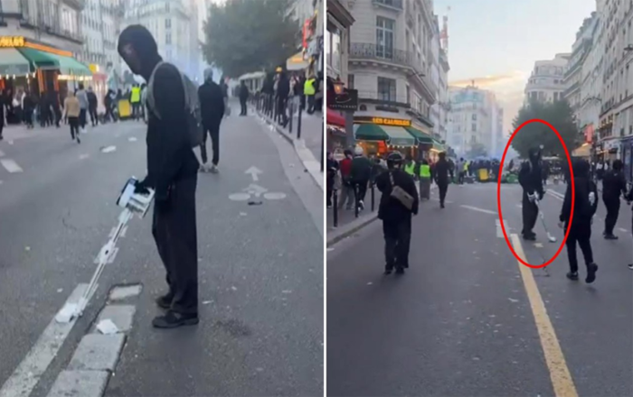 Mağazadan oğurladığı tozsoranla küçəni təmizlədi