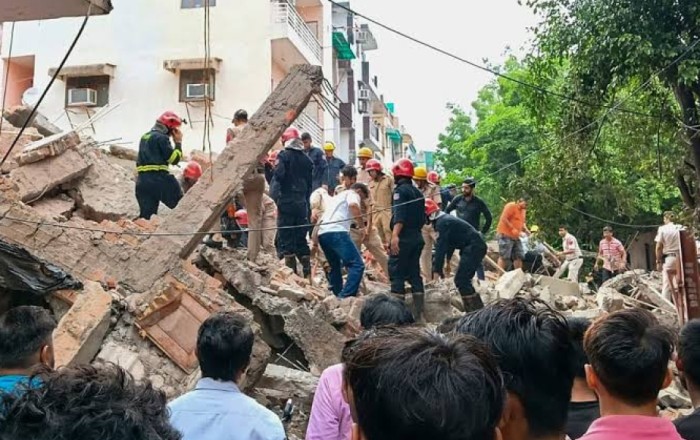 Several injured, some feared trapped under debris as building collapses in Delhi