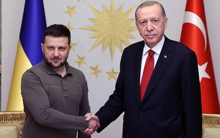 Ərdoğanla Zelenskinin görüşü başladı -