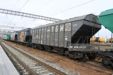 Rusiyadan Ermənistana Azərbaycandan tranzit keçməklə taxıl yüklü vaqonlar Bakıdan yola salınıb