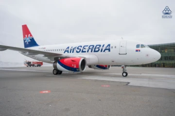 “Air Serbia”nın Belqrad – Bakı reysi Heydər Əliyev Beynəlxalq Aeroportunda qarşılanıb